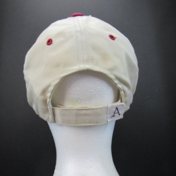Razorbacks Embroidered Logo Men's Beige Adjustable Strap Back Cap Hat - Picture 6 of 9